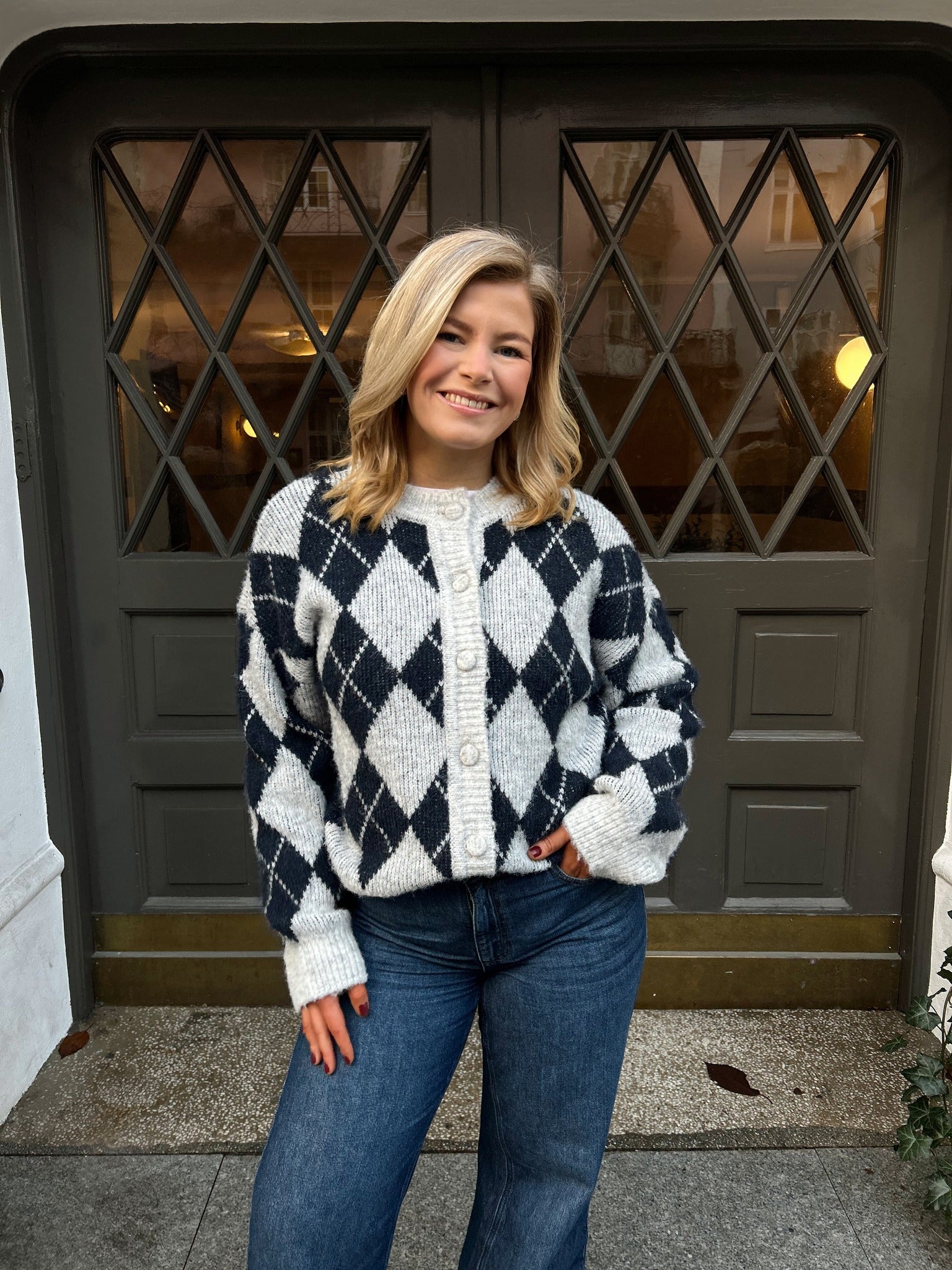 VIKARLEY Knit Cardigan - Light Grey Melange